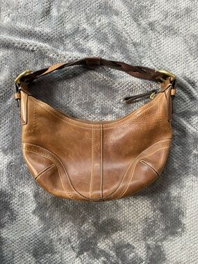 Coach Brown Leather Shoulder Hobo Bag
